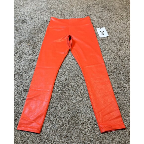 NEW Zyia Tangerine Metallic Plus Light n Tight High-Rise 7/8 24” Leggings Size 2 - Picture 4 of 11